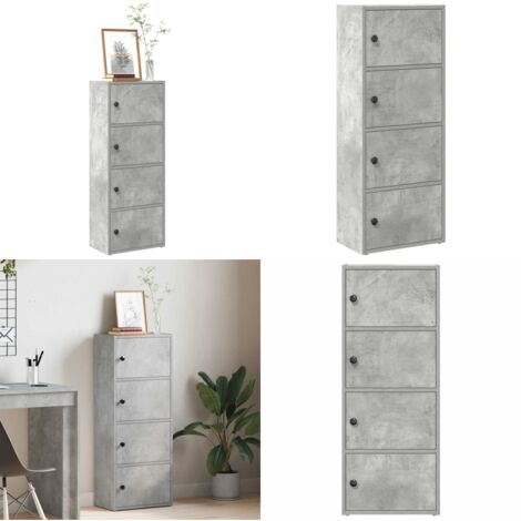 Libreria Grigio Cemento 40x24x102 cm in Legno Multistrato - Libreria grigio cemento - Armadio per libri