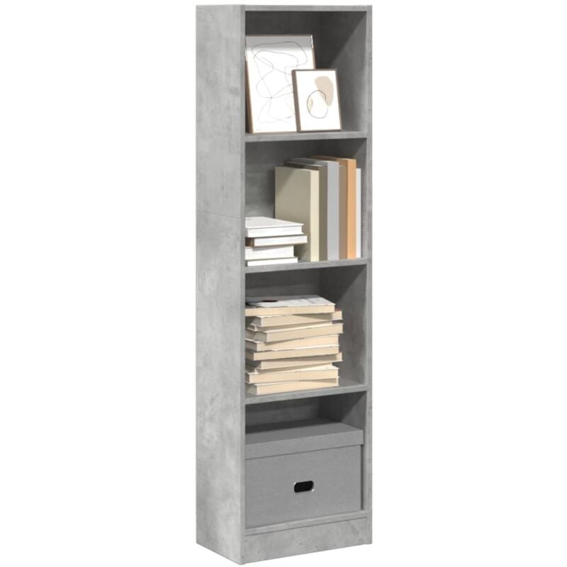 Libreria Grigio Cemento 40x24x143 cm in Truciolato