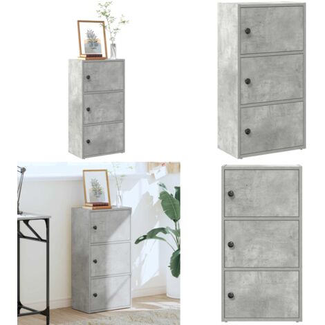 Libreria Grigio Cemento 40x24x77 cm in Legno Multistrato - Libreria grigio cemento - Libreria multistrato