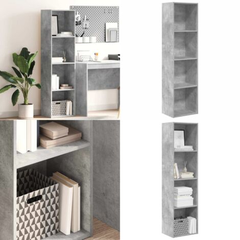 Libreria Grigio Cemento 40x30x152 cm in Legno Multistrato - Libreria grigio cemento - Libreria in truciolato