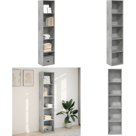 Libreria Grigio Cemento 40x30x189 cm in Legno Multistrato - Libreria grigio cemento - Libreria in truciolato