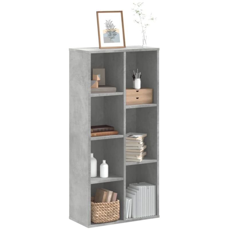 Libreria Grigio Cemento 50x25x105 cm in Legno Multistrato