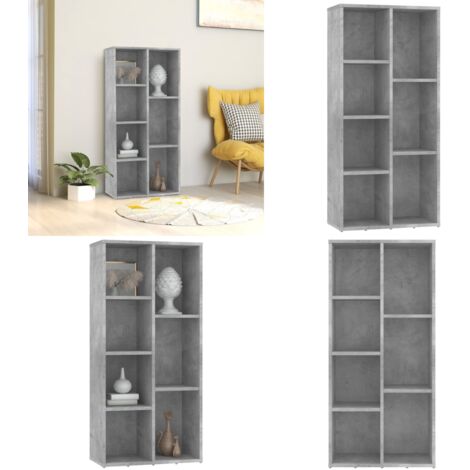 Libreria Grigio Cemento 50x25x106 cm in Legno Multistrato - Scaffale per libri - Libreria grigio cemento