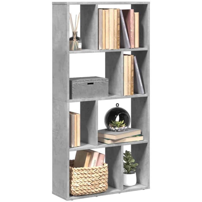 Libreria Grigio Cemento 60x20x120 cm in Truciolato