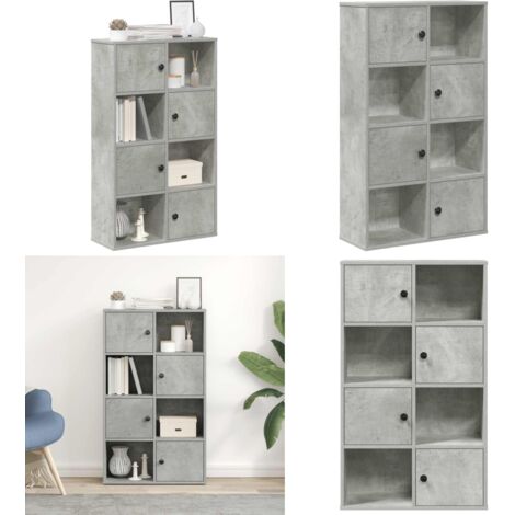 Libreria Grigio Cemento 60x24x101,5 cm in Legno Multistrato - Armadio per libri - Armadio in truciolato