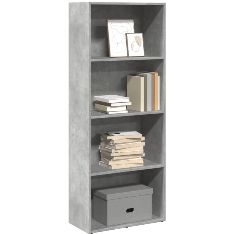 Libreria Grigio Cemento 60x30x152 cm in Legno Multistrato