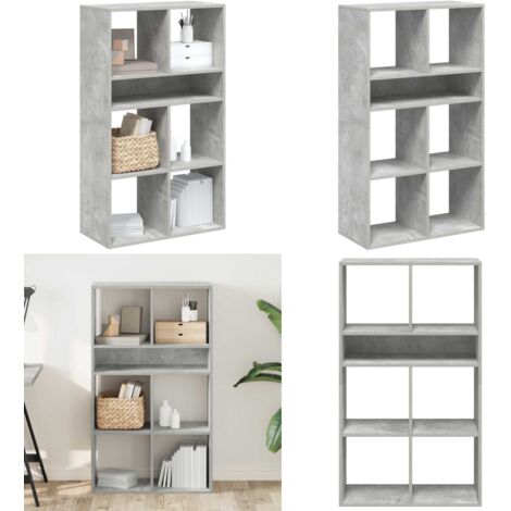Libreria Grigio Cemento 66x31x112 cm in Legno Multistrato - Libreria grigio cemento - Scaffalatura per libri