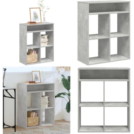 Libreria Grigio Cemento 66x31x80 cm in Legno Multistrato - Scaffalatura per libri - Libreria grigio cemento