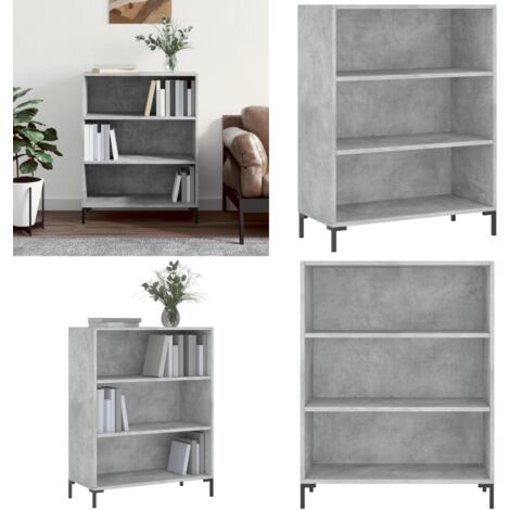 Libreria Grigio Cemento 69,5x32,5x90 cm in Legno Multistrato - Libreria grigio cemento - Libreria moderna