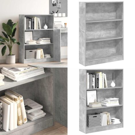 Libreria Grigio Cemento 80x24x109 cm in Legno Multistrato - Libreria grigio cemento - Libreria multistrato