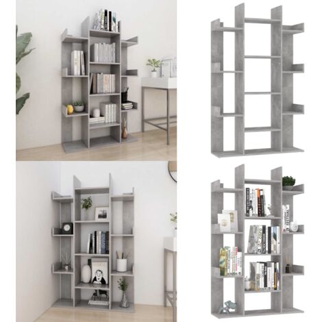 Libreria Grigio Cemento 86x25,5x140 cm in Truciolato - Libreria grigio cemento - Libreria per effetti personali