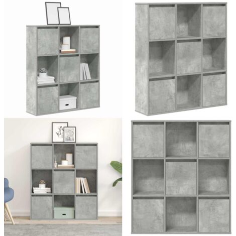 Libreria Grigio Cemento 89x24x101,5 cm in Legno Multistrato - Armadio per libri - Armadio in truciolato