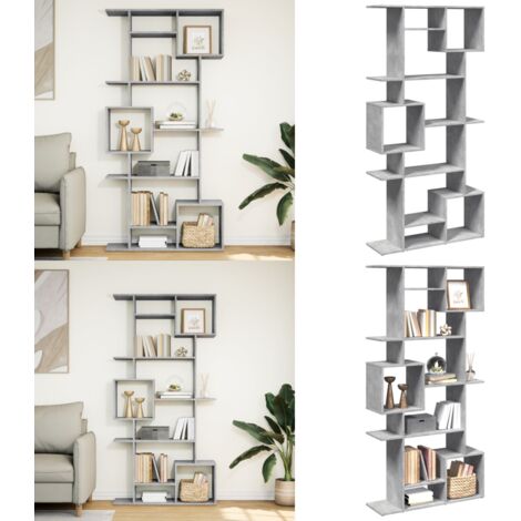 Libreria Grigio Cemento 92x29x188 cm in Legno Multistrato - Libreria grigio cemento - Libreria multistrato