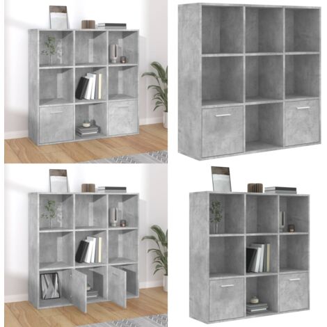 Libreria Grigio Cemento 98x30x98 cm in Legno Multistrato - Libreria grigio cemento - Libreria con ante