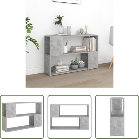 Libreria grigio cemento -  Libreria Grigio Cemento 100x24x63 cm in Truciolato