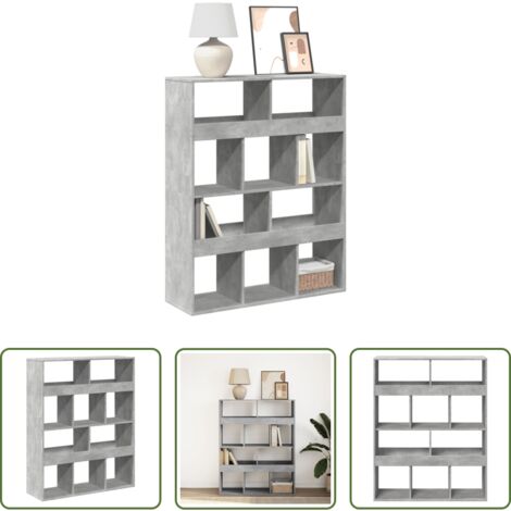 Libreria grigio cemento -  Libreria Grigio Cemento 100x33x125,5 cm in Legno Multistrato