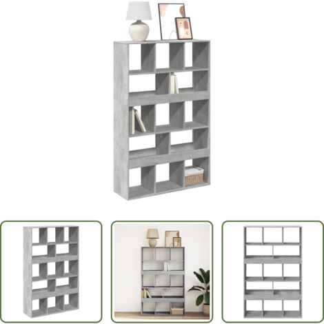 Libreria grigio cemento -  Libreria Grigio Cemento 100x33x156,5 cm in Truciolato