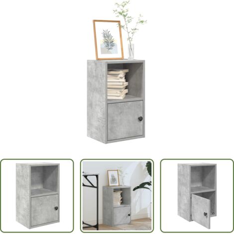 Libreria grigio cemento -  Libreria Grigio Cemento 31x24x52 cm in Legno Multistrato