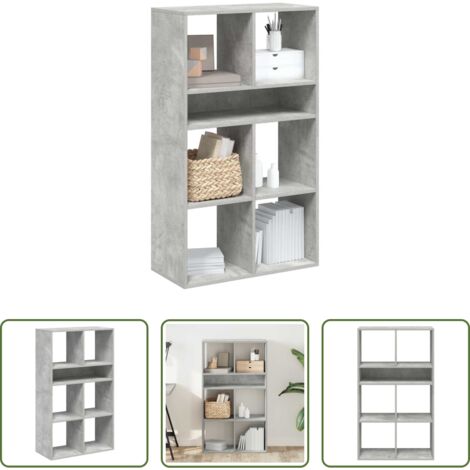 Libreria grigio cemento -  Libreria Grigio Cemento 66x31x112 cm in Legno Multistrato