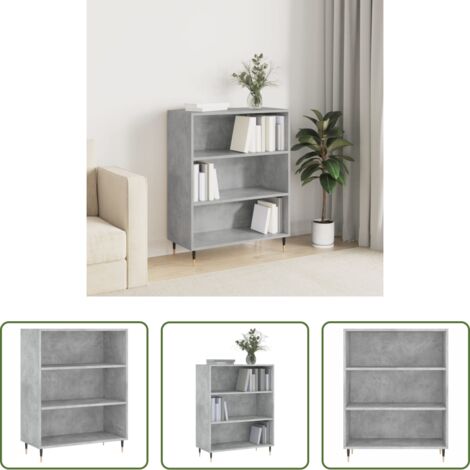 Libreria grigio cemento -  Libreria Grigio Cemento 69,5x32,5x90 cm in Legno Multistrato