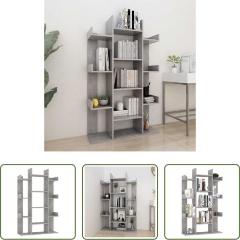 Libreria grigio cemento -  Libreria Grigio Cemento 86x25,5x140 cm in Truciolato
