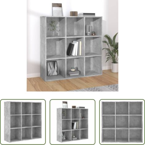 Libreria grigio cemento -  Libreria Grigio Cemento 98x29x97,5 cm in Legno Multistrato