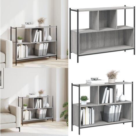 Libreria Grigio Sonoma 102x28x77,5 cm in Legno Multistrato - Scaffale per libri - Armadio per oggetti