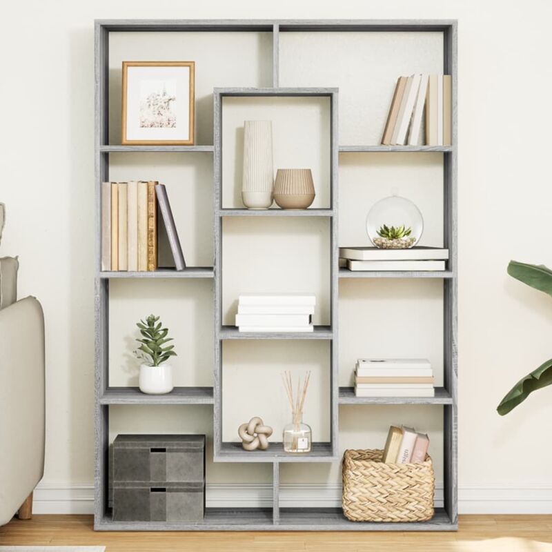 Libreria Grigio Sonoma 102x29x143 cm in Legno Multistrato