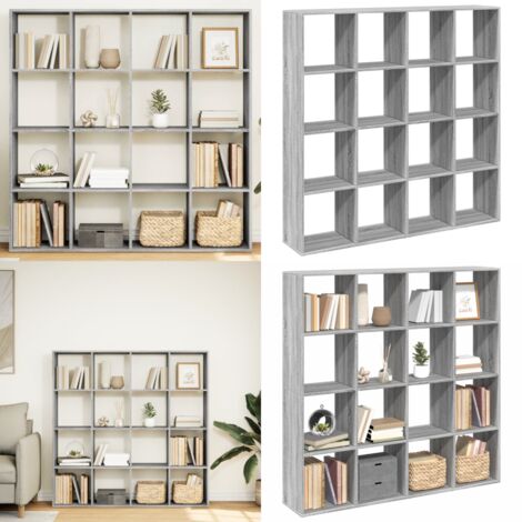 Libreria Grigio Sonoma 137,5x29x137,5 cm in Legno Multistrato - Libreria grigio sonoma - Libreria multistrato