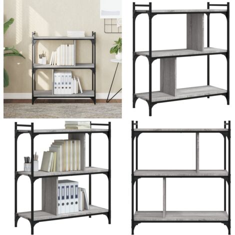 Libreria Grigio Sonoma 3 Ripiani 76x32x88 cm Legno Multistrato - Libreria grigio sonoma - Libreria con 3 ripiani