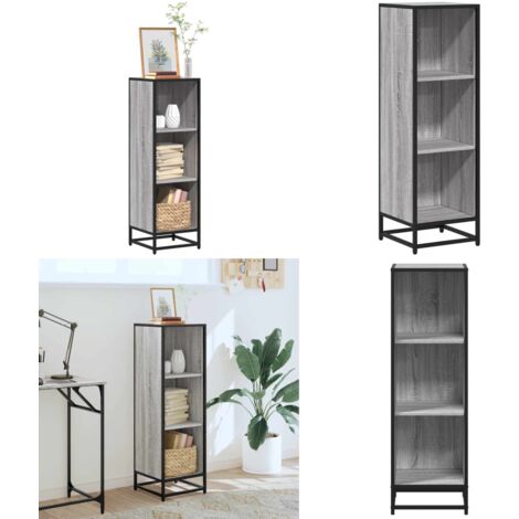 Libreria Grigio Sonoma 33,5x33x107,5 cm in Legno Multistrato - Libreria grigio sonoma - Libreria moderna