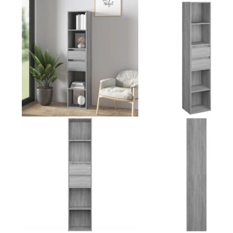 Libreria Grigio Sonoma 36x30x171 cm in Legno Multistrato - Libreria moderna - Libreria minimalista