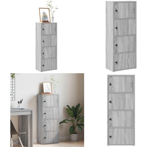 Libreria Grigio Sonoma 40x24x102 cm in Legno Multistrato - Libreria grigio sonoma - Libreria multistrato