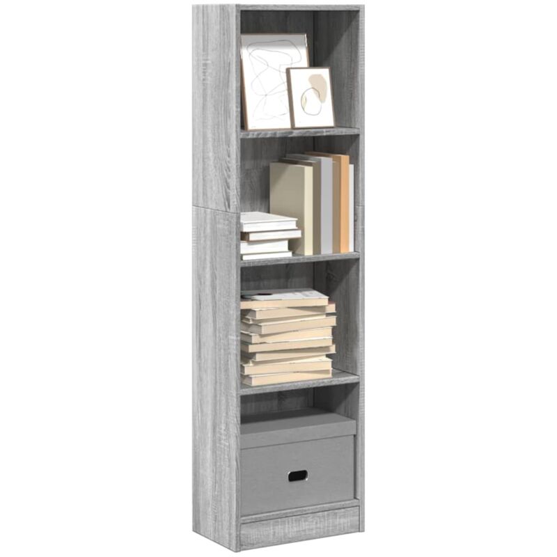 Libreria Grigio Sonoma 40x24x143 cm in Legno Multistrato