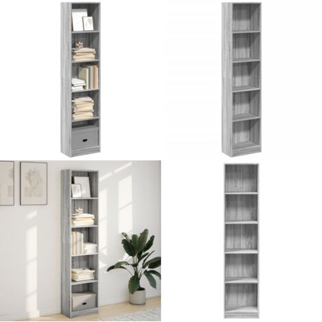 Libreria Grigio Sonoma 40x24x176 cm in Legno Multistrato - Libreria grigio sonoma - Libreria multistrato