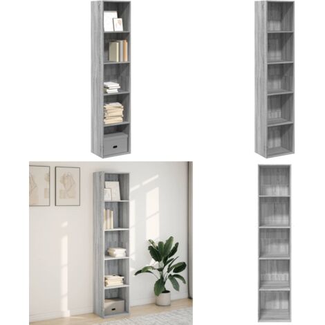 Libreria Grigio Sonoma 40x30x189 cm in Legno Multistrato - Libreria grigio sonoma - Libreria multistrato