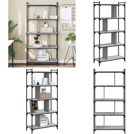 Libreria Grigio Sonoma 5 Ripiani 76x32x158 cm Legno Multistrato - Libreria grigio sonoma - Libreria con 5 ripiani