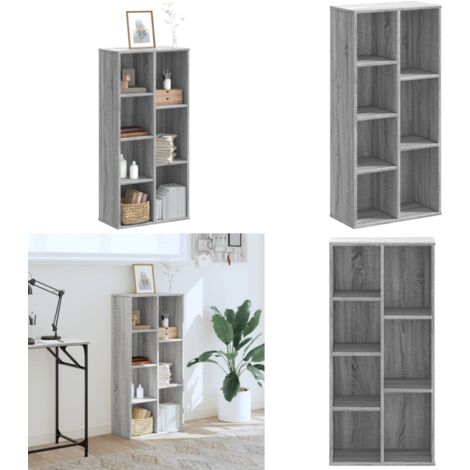Libreria Grigio Sonoma 50x25x105 cm in Legno Multistrato - Scaffale per oggetti - Armadio per collezioni
