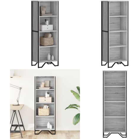 Libreria Grigio Sonoma 50x31x137,5 cm in Truciolato - Libreria moderna - Libreria grigio sonoma