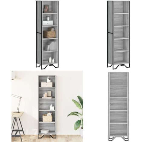 Libreria Grigio Sonoma 50x31x169 cm in Legno Multistrato - Libreria moderna - Libreria grigio sonoma