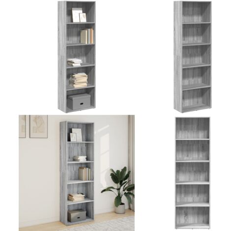 Libreria Grigio Sonoma 60x30x189 cm in Legno Multistrato - Libreria grigio sonoma - Libreria multistrato