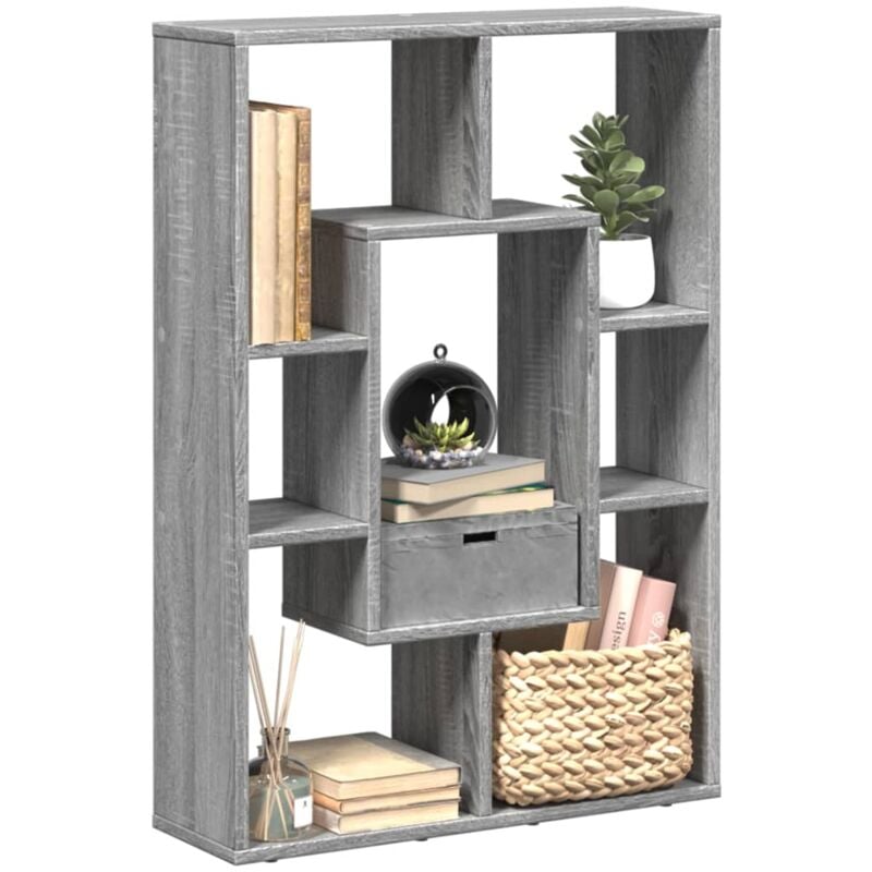 Libreria Grigio Sonoma 63x20x90 cm in Truciolato