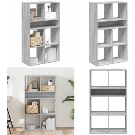 Libreria Grigio Sonoma 66x31x112 cm in Legno Multistrato - Scaffalatura per libri - Libreria grigio sonoma