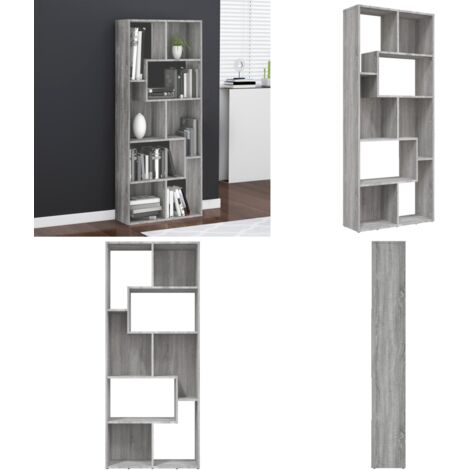 Libreria Grigio Sonoma 67x24x161 cm in Legno Ingegnerizzato - Libreria grigio sonoma - Libreria in legno multistrato