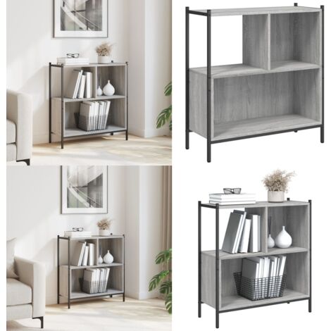 Libreria Grigio Sonoma 72x28x77,5 cm in Legno Multistrato - Scaffale - Armadio