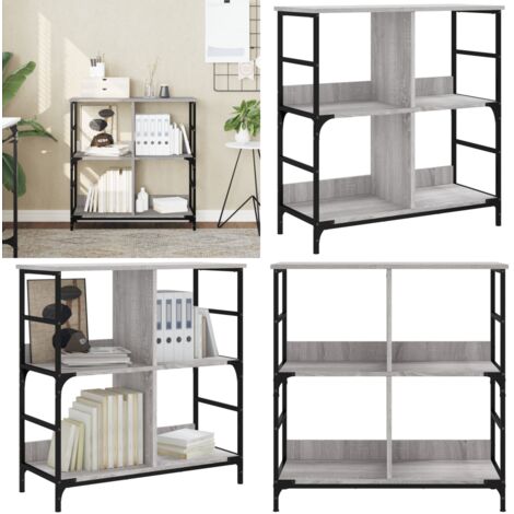 Libreria Grigio Sonoma 78,5x33x82 cm in Legno Multistrato - Scaffale per libri - Armadio per oggetti