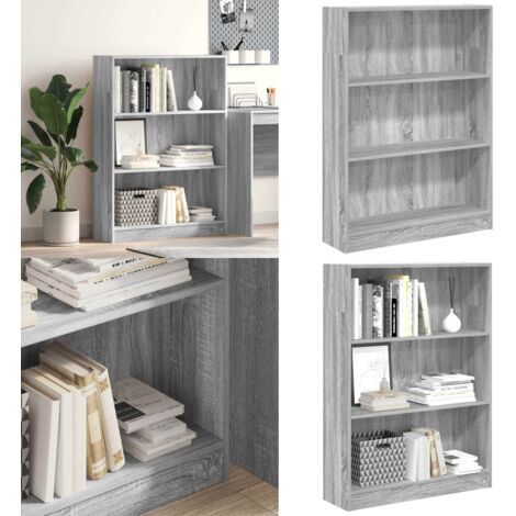 Libreria Grigio Sonoma 80x24x109 cm in Legno Multistrato - Libreria grigio sonoma - Libreria multistrato
