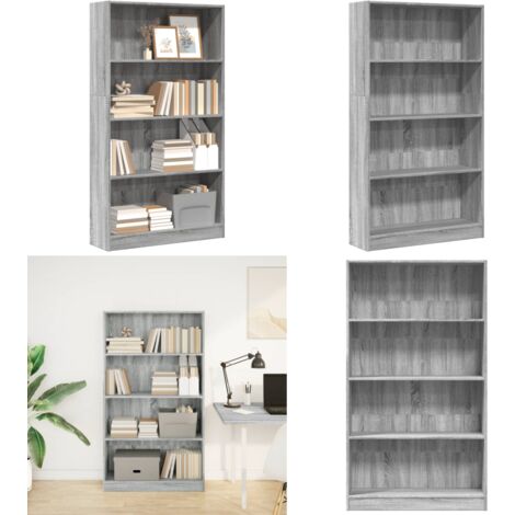 Libreria Grigio Sonoma 80x24x143 cm in Legno Multistrato - Libreria grigio sonoma - Libreria multistrato