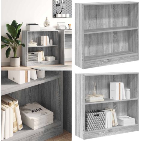 Libreria Grigio Sonoma 80x24x76 cm in Legno Multistrato - Libreria grigio sonoma - Libreria multistrato