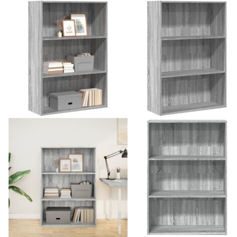 Libreria Grigio Sonoma 80x30x114 cm in Legno Multistrato - Libreria grigio sonoma - Libreria multistrato